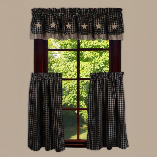 Black & Tan Star Fairfield Valance