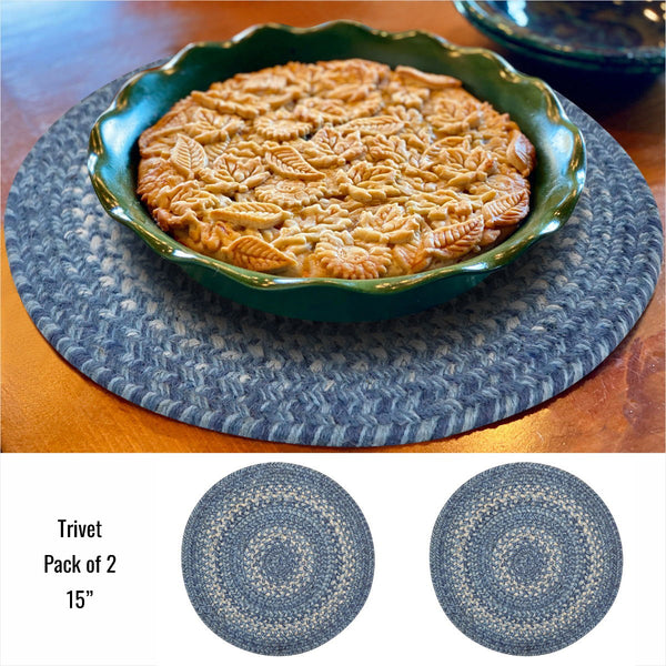 15 IN Denim Sky Trivet Large Set of 2