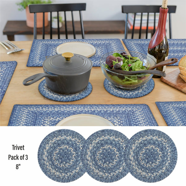 8 IN Denim Sky Trivet Small Set of 3