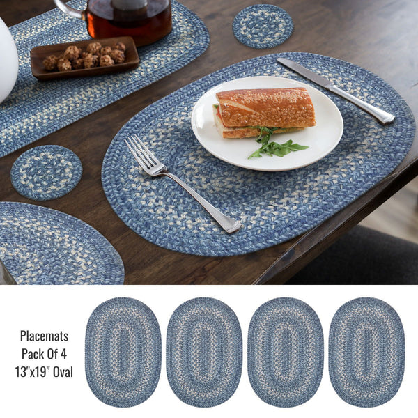 13x19 Denim Sky PcMt Oval Set of 4
