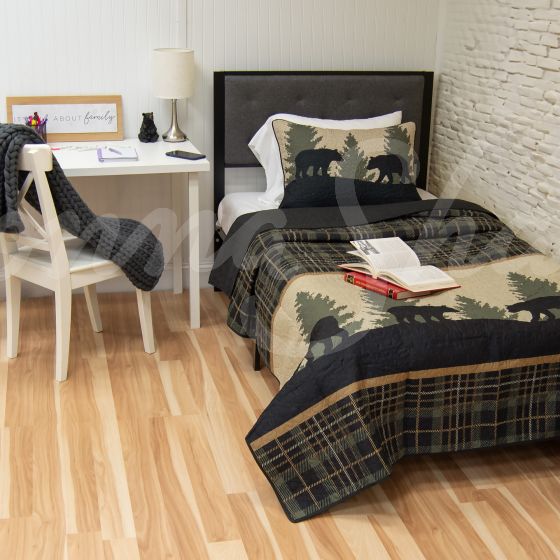 Bear Walk Plaid Quilted Bedding
