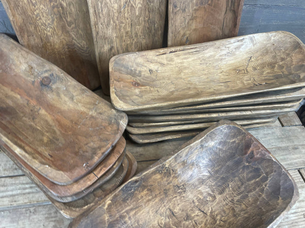 Santa Fe Hand-Carved Wood Dough Bowl | Waxed Finish