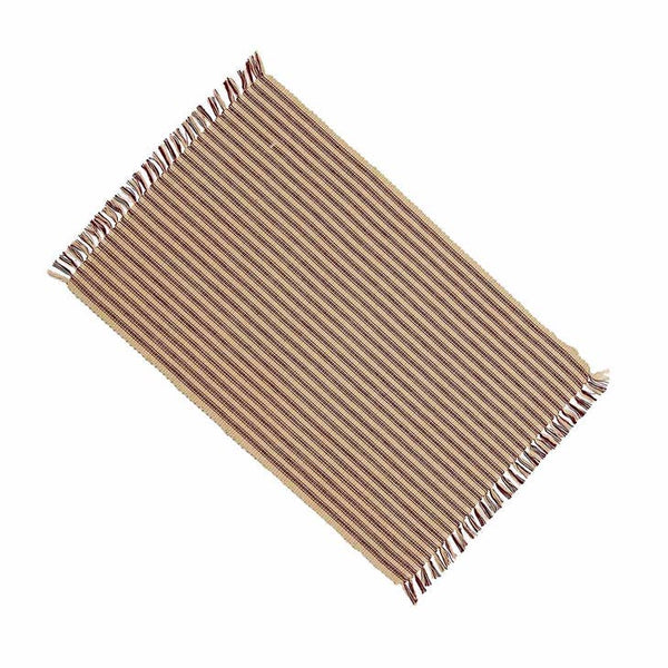 York Ticking Barn Red placemats (set of 6) features a barn red and tan stripe ticking fabric that will add charm to your primitive country home.