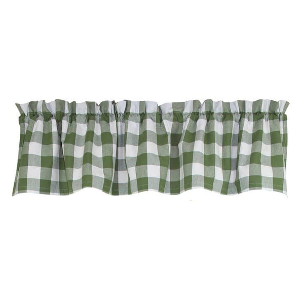 Buffalo Check Sage Valance | Farmhouse Window Treatment