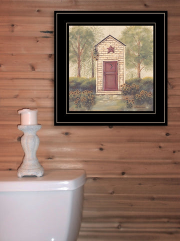 "Folk Art Outhouse Iii" By Pam Britton, Print, Black Frame 15x15 Willow Tree