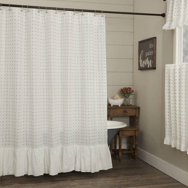 Abigail Ruffled Shower Curtain 72Lx72W