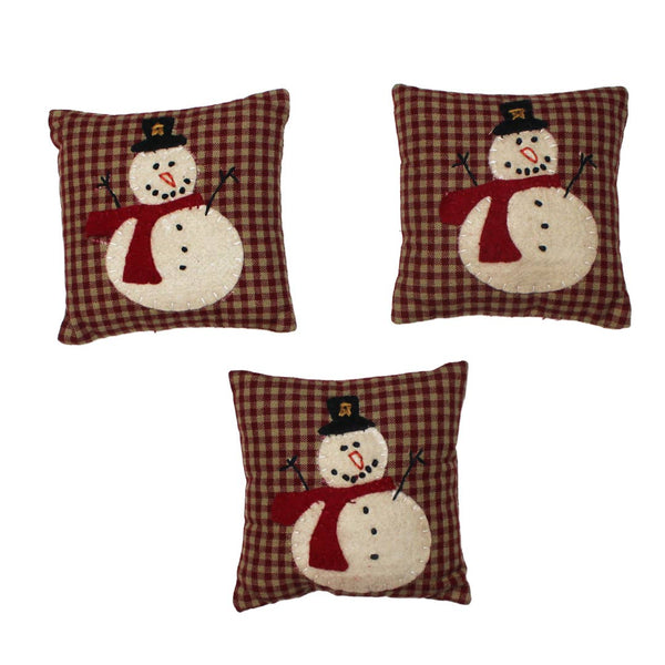 Primitive Snowberry Snowman Bowl Fillers Set of 3