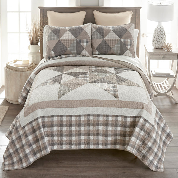 Donna Sharp Smoky Star Quilt Collection – Farmhouse Patchwork Bedding