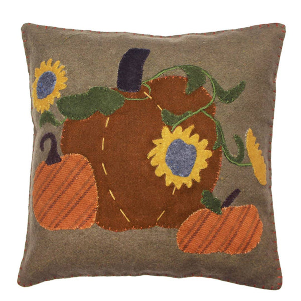 Sunflowers & Pumpkins Pillow 14"