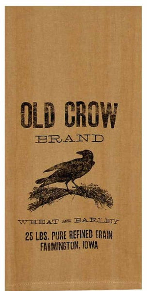 Our old crow is made of cotton with an elegant design this is a 18" x 28" towel. The unique design lends a distinctive touch.&nbsp; Set of 2.