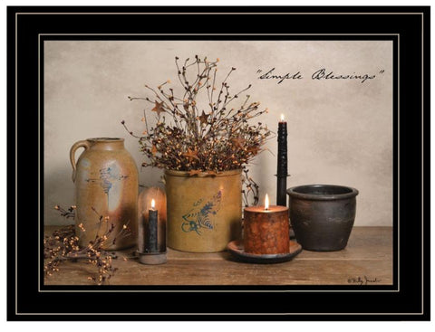 "Simple Blessings" Framed Wall Art, Modern Home Decor Framed 15x11