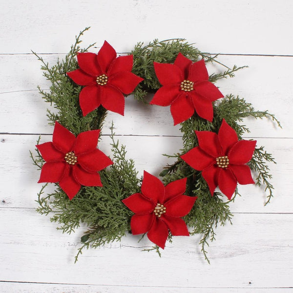 Poinsettia Fills Set of 5 | Primitive Christmas Decor