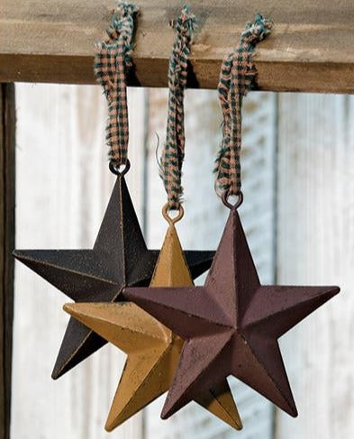 Primitive Star Ornament 4"- Burgundy