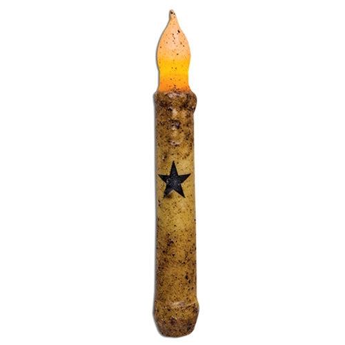 Burnt Ivory Star Timer Taper Candles – Set of 4