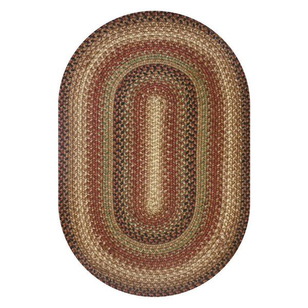 Gingerbread Oval Braided Jute Rug – Country & Primitive Style