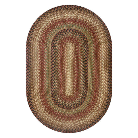 Gingerbread Oval Braided Jute Rug – Country & Primitive Style