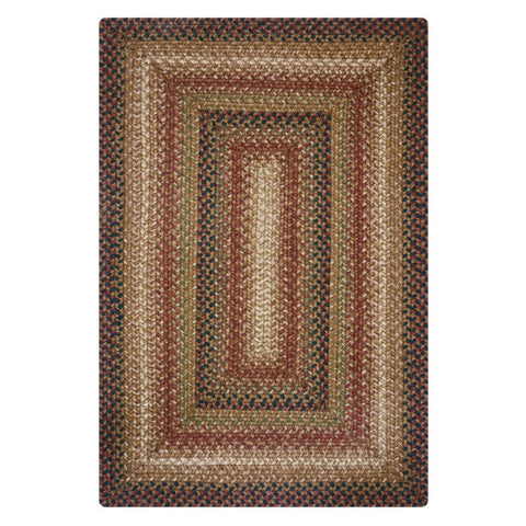 5x8 Gingerbread Braided Jute Rect Rug – Primitive Country Home Accent


