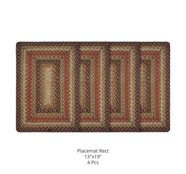 13x19 Gingerbread Rectangle Jute Placemats - Set of 4