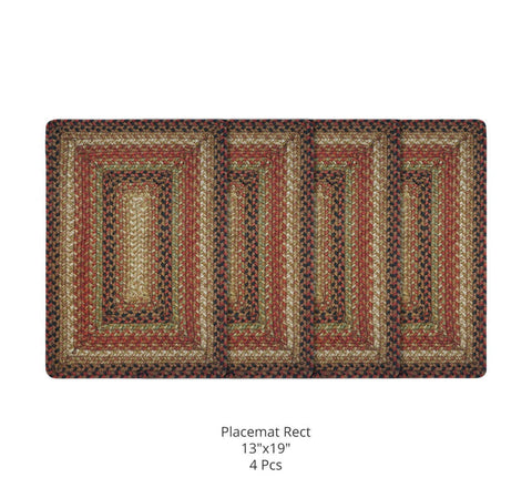 13x19 Gingerbread Rectangle Jute Placemats - Set of 4