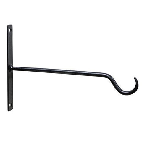 Wall Bracket 9". The sturdy black metal 9" Wall Bracket features a long wall mount with two holes for easy hanging. It hangs 6¼" high against the wall.. See website for free shipping offer. Primitive Country Farmhouse Home Decor.