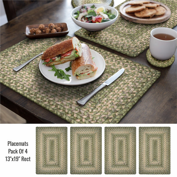 13x19 Grassland Green PcMt Rect Set of 4