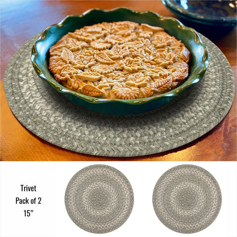 15 IN Grey Cloud Trivet Large Set of 2