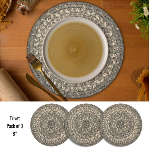 8 IN Grey Cloud Trivet Small Set of 3