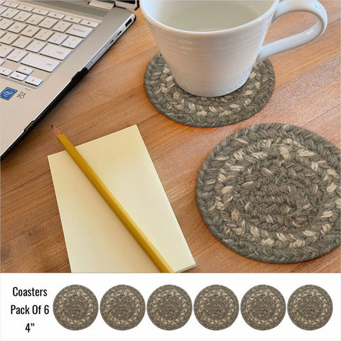 4 IN Grey Cloud Coaster Set of 6