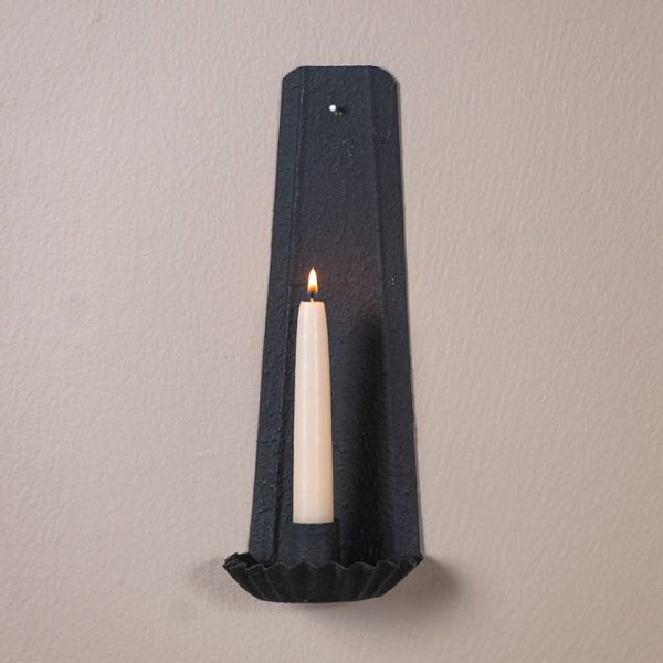 Gristmill Candle Sconce in Textured Black