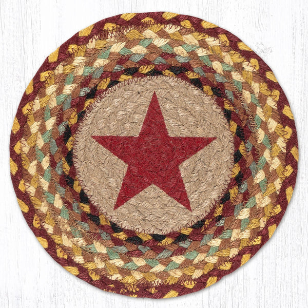 MSPR-357 Burgundy Star Printed Round Trivet 10"x10"