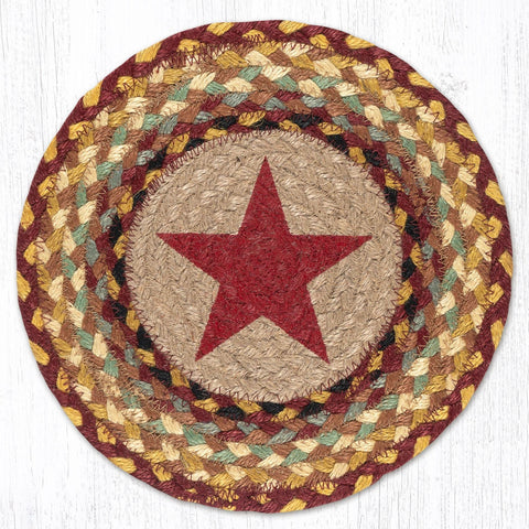 MSPR-357 Burgundy Star Printed Round Trivet 10"x10"