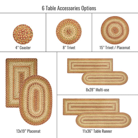 10x15 Harvest TbMt Oval Set of 4