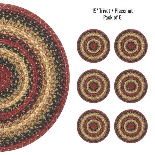 15 IN Highland Burgundy Placemat Set of 6