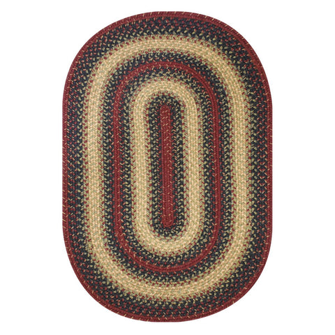 27x45  Highland Burgundy Oval JUTE