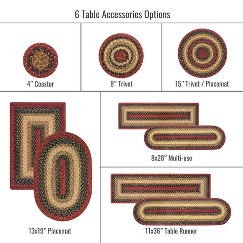 13x19 Highland Burgundy Oval PcMt Set of 4