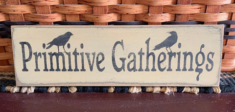 This sign is painted antique white over black with black lettering and is sanded and stained for a primitive look. It is routed in the back for easy hanging. This sign measures 12" x 3.5" x .75" and is made from pine wood which may have imperfections such as knots, raised grain or other markings. No two are exactly the same.