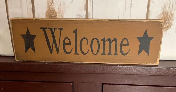 Primitive Country Welcome 12" sign