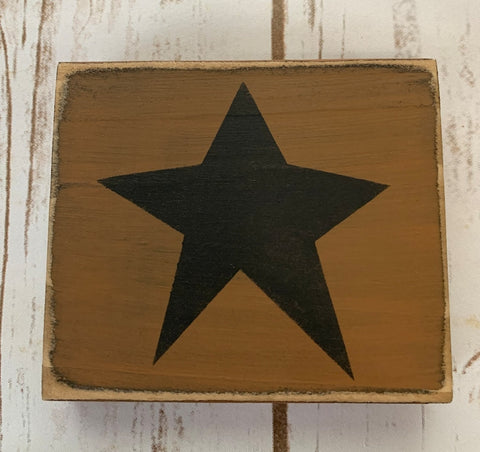Primitive Country Star 4” shelf sign