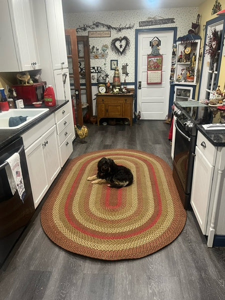Cinnamon Braided Rug Oval 5 x 8 ft.