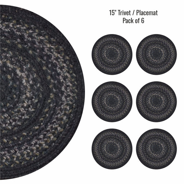 15 IN Jet Black Placemat Set of 6