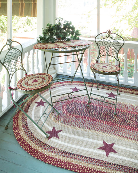 OP-357 Burgundy Stars Oval Patch 5'x8'