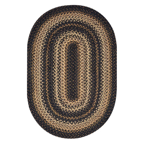 27x45 Kilimanjaro Braided Jute Oval Rug | Primitive Country Accent