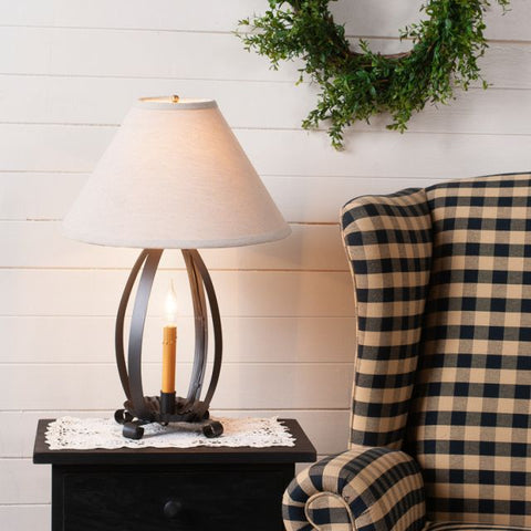 Lizzie Ross Lamp in Smokey Black with Linen Tapered Shade