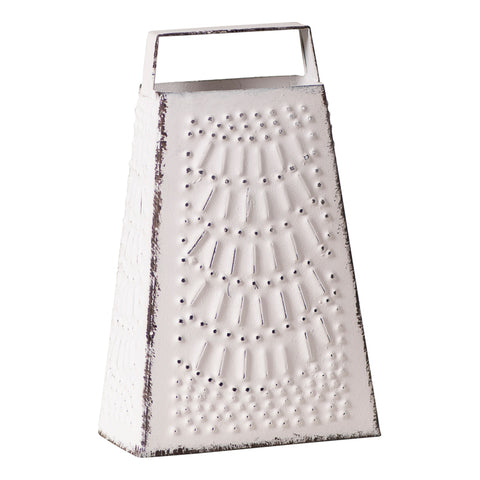 Medium Cheese Grater in Rustic White. Visit website for FREE s/h & discount offers. Primitive Country Farmhouse Vintage Rustic Home Decor Accessories.