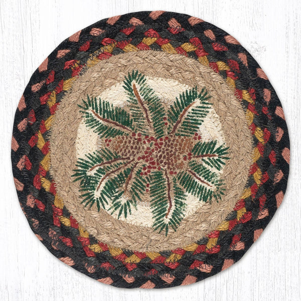 MSPR-83 Pinecone Red Berry Printed Round Trivet 10"x10"