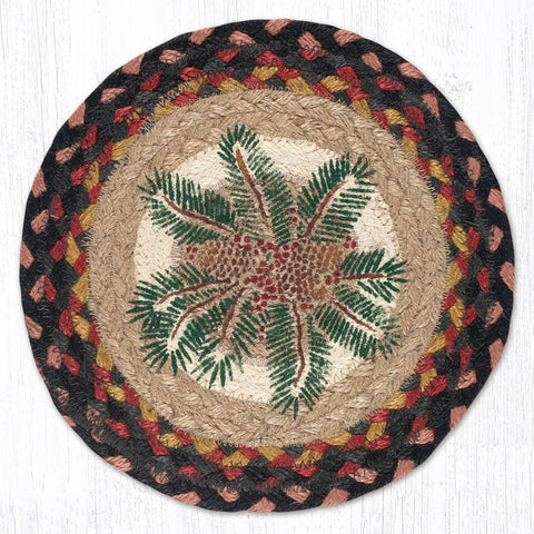 MSPR-83 Pinecone Red Berry Printed Round Trivet 10"x10"