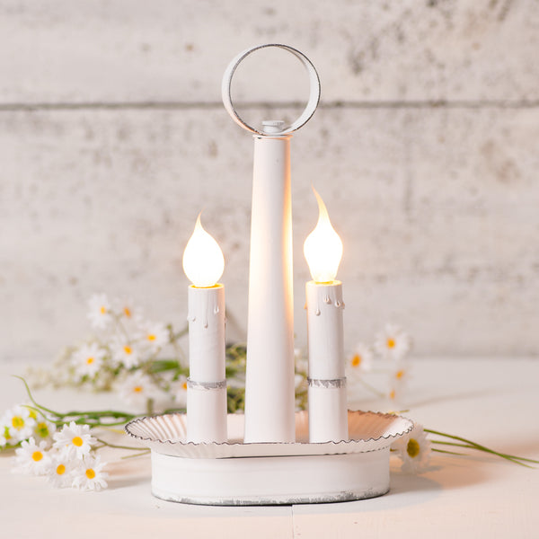 Oval Double Accent Light in Rustic White