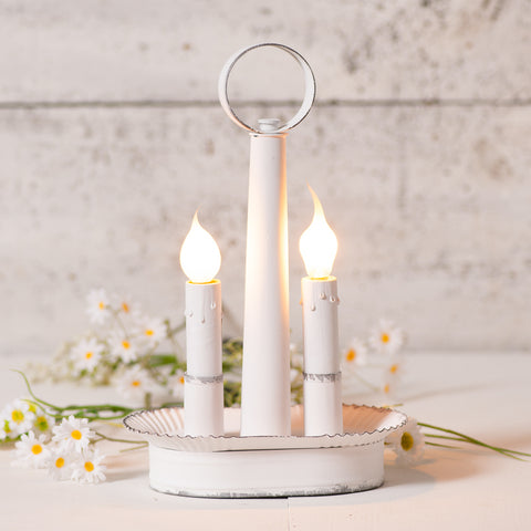 Oval Double Accent Light in Rustic White