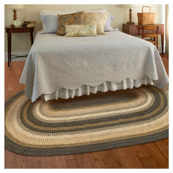8x10 Kilimanjaro Braided Jute Oval Rug | Primitive Country Style