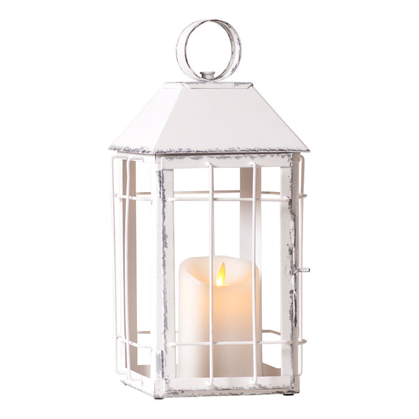 Rustic Table Lantern in Rustic White - Allysons Place